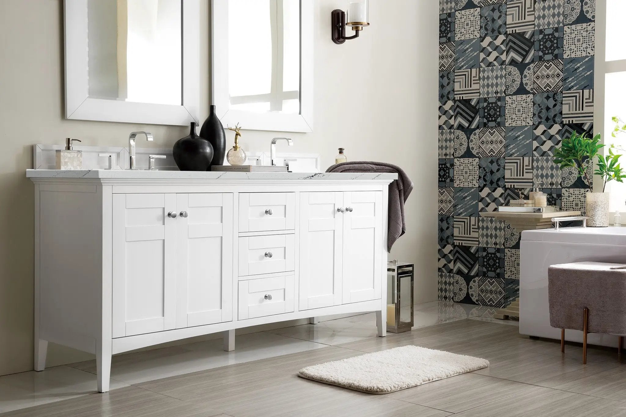 bright white vanity