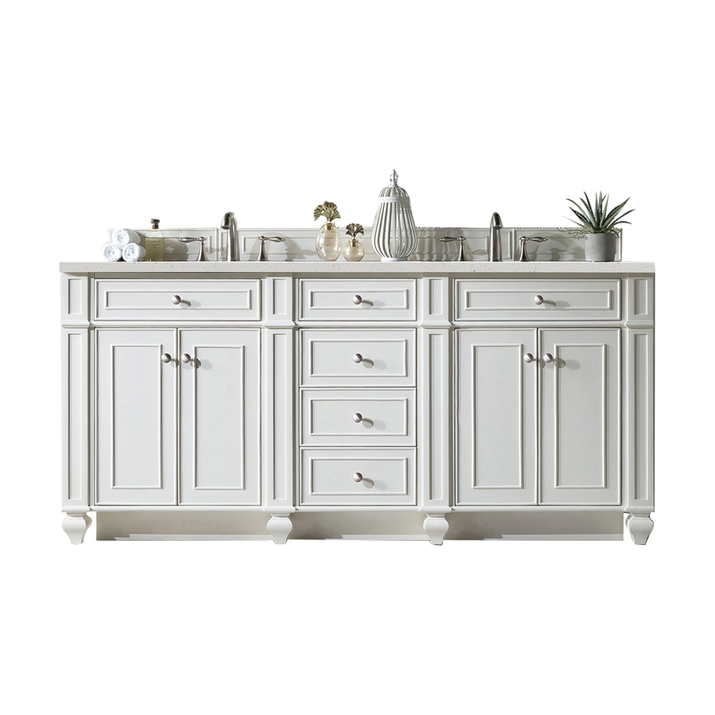 James Martin Vanities Bristol 72" Double Vanity - Bright White