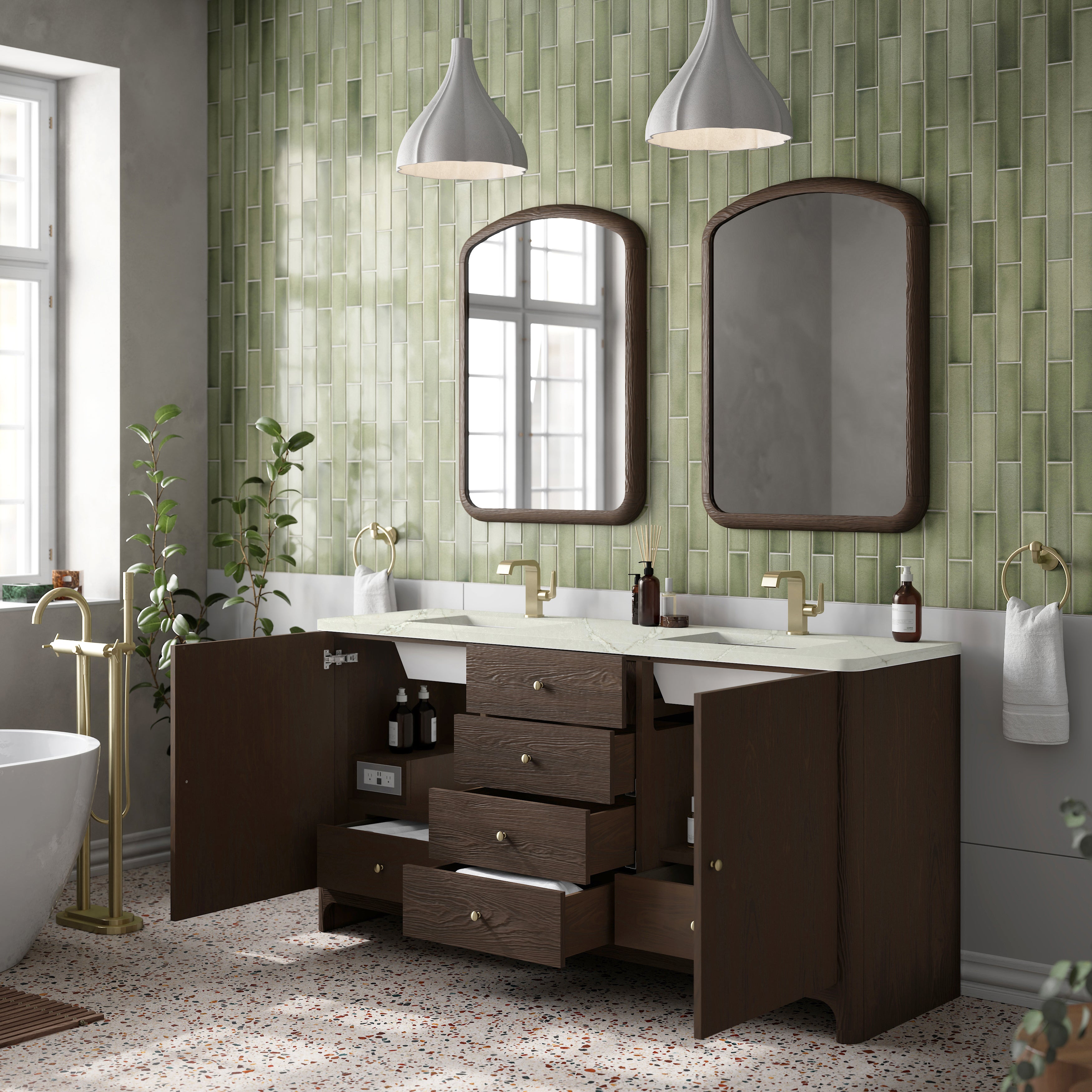 victorian silver quartz top vanity