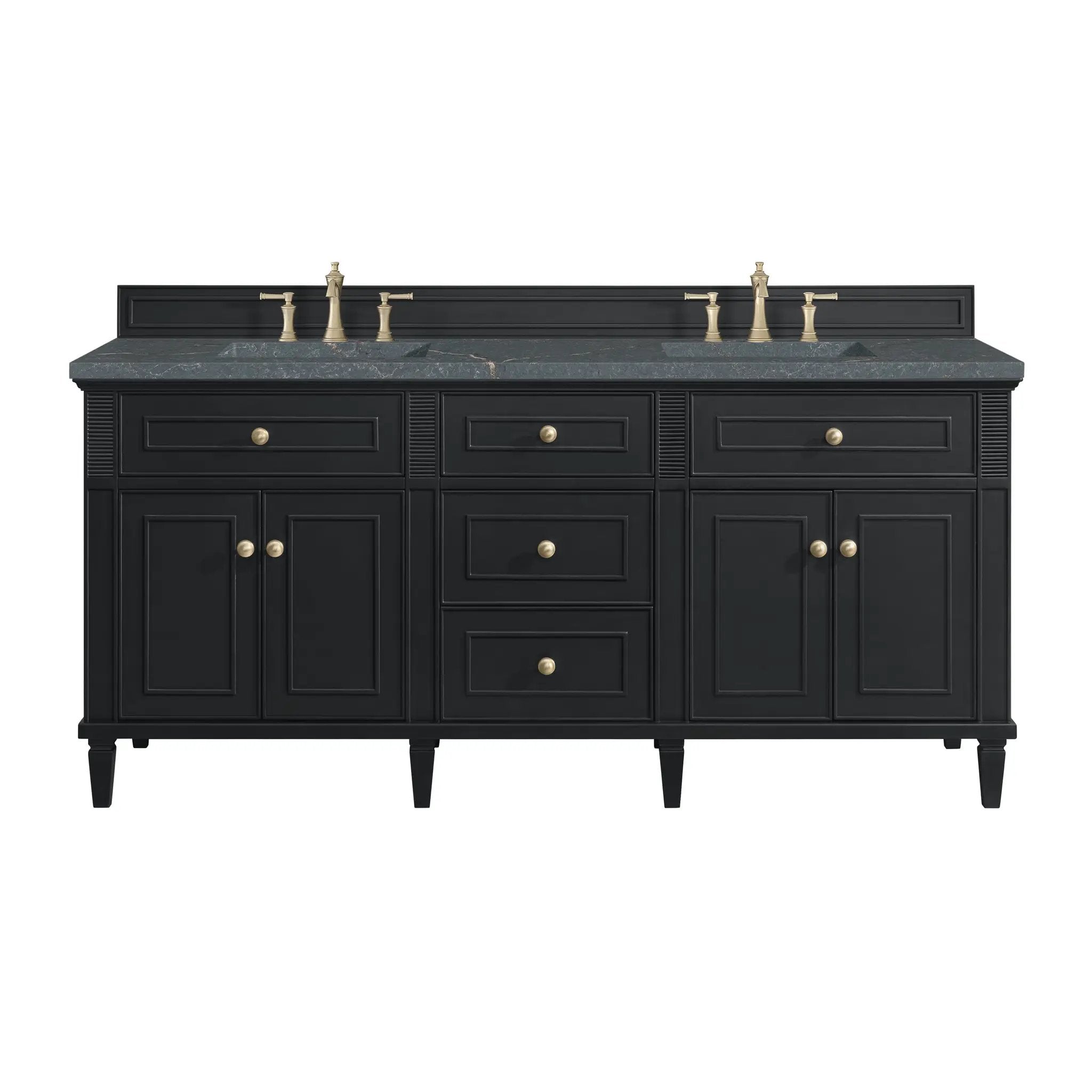 James Martin Lorelai 72" Double Vanity Set - Black Onyx by James Martin Vanities