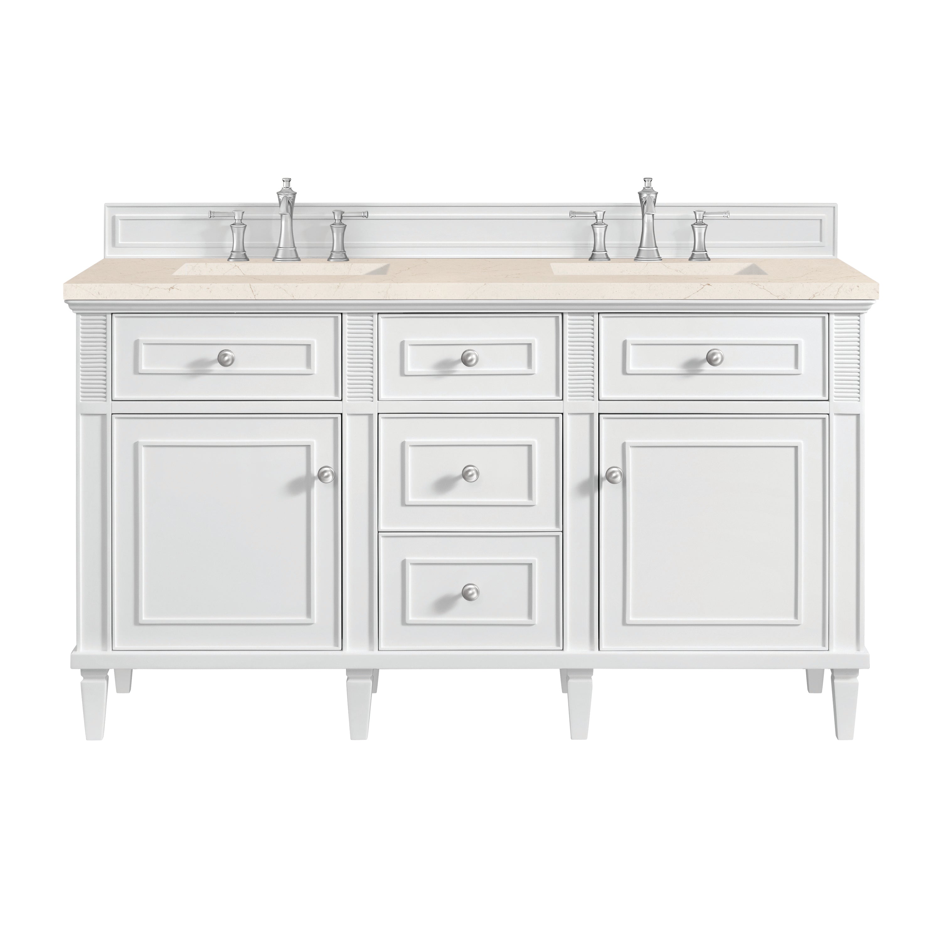 James Martin Vanities Lorelai 60" Double Vanity - Bright White