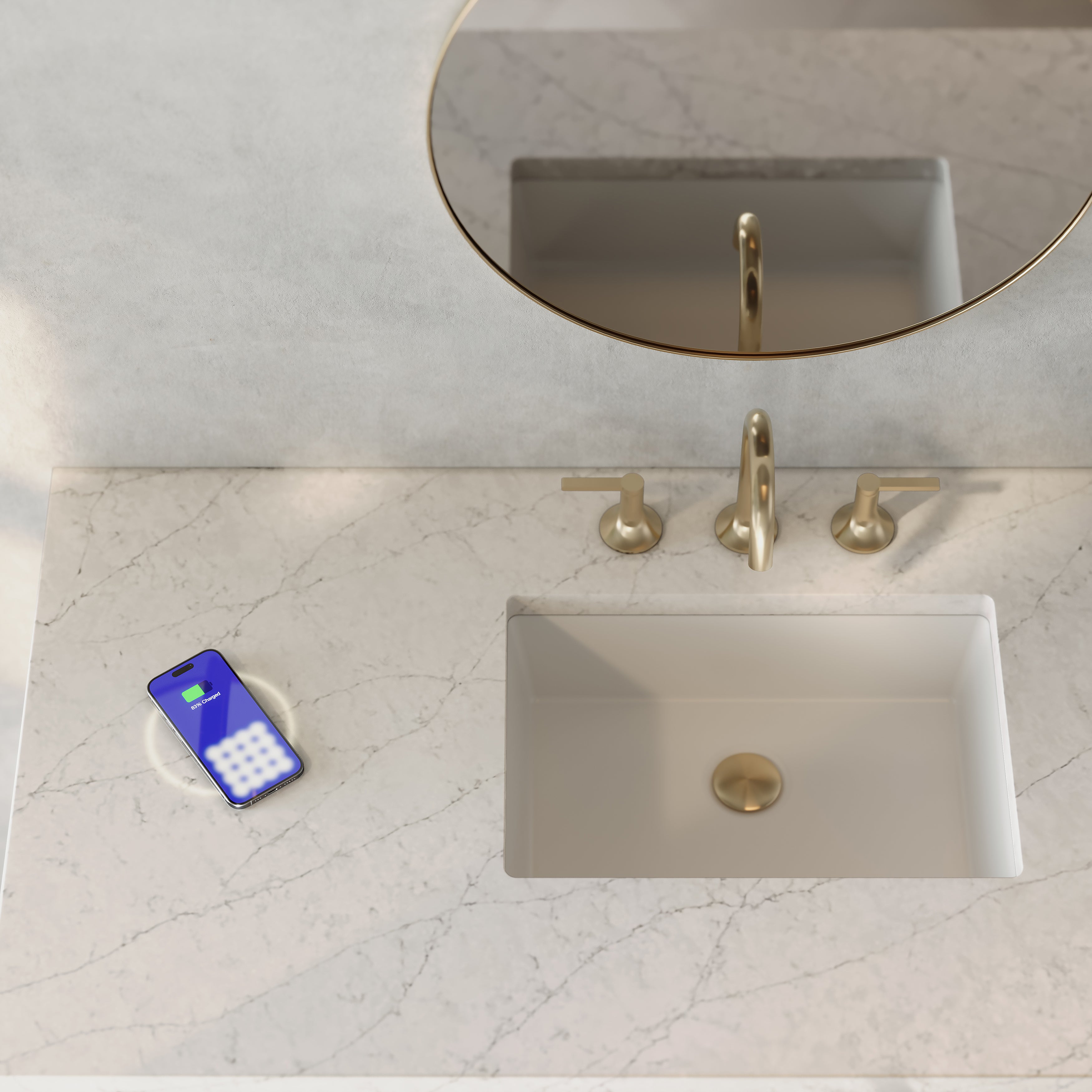 bright white vanity