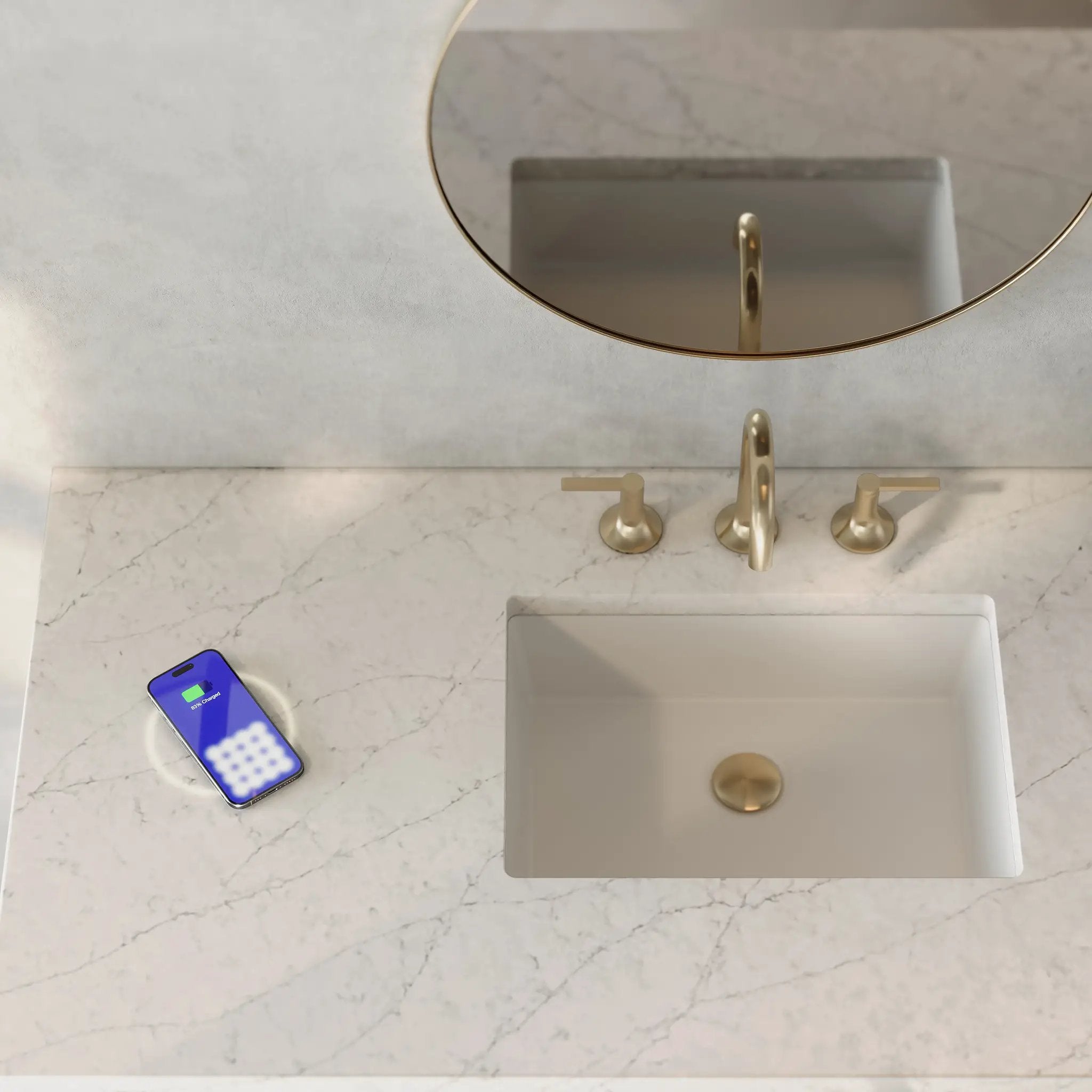 bright white vanity