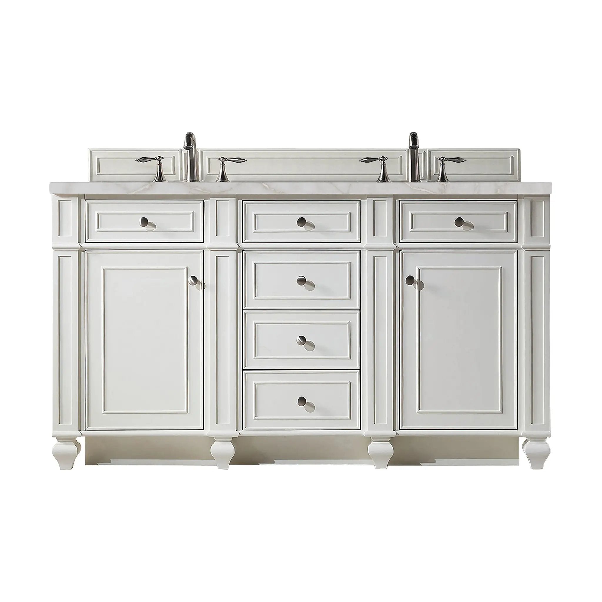 James Martin Bristol 60" Double Vanity Set - Bright White by James Martin Vanities