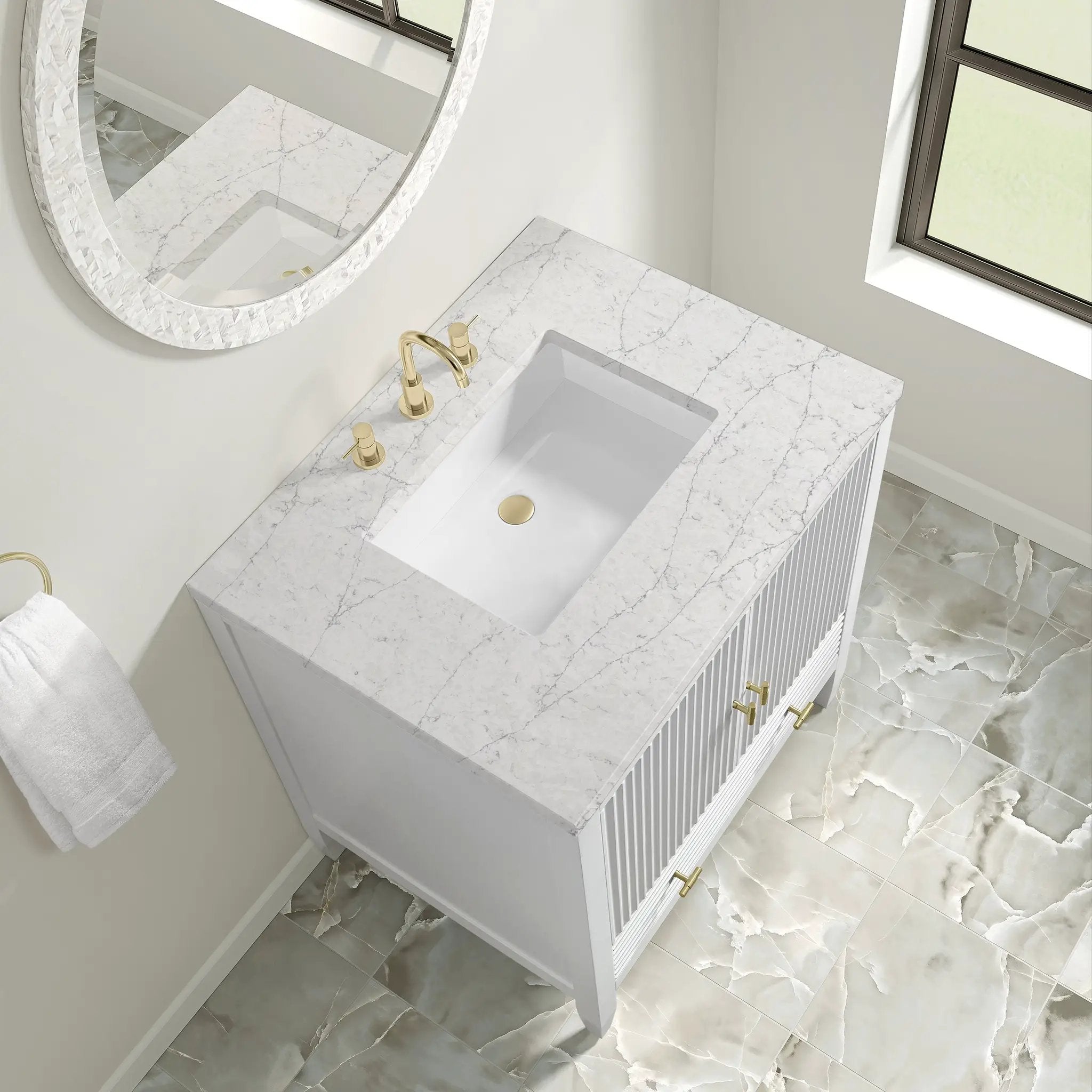 bright white vanity