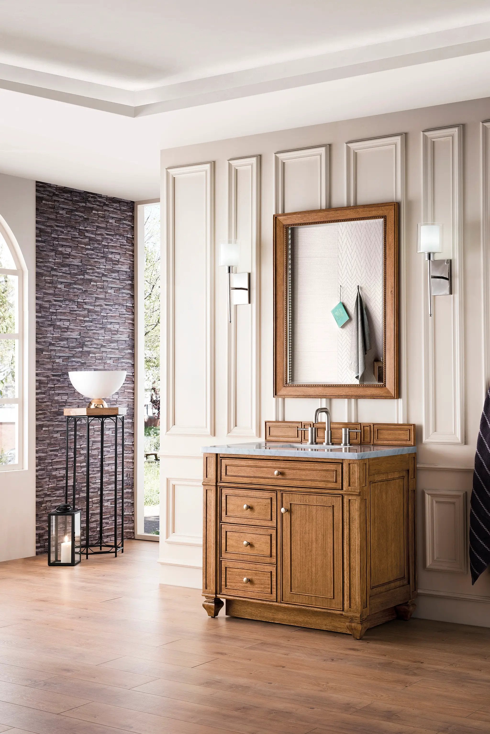 saddle brown vanity