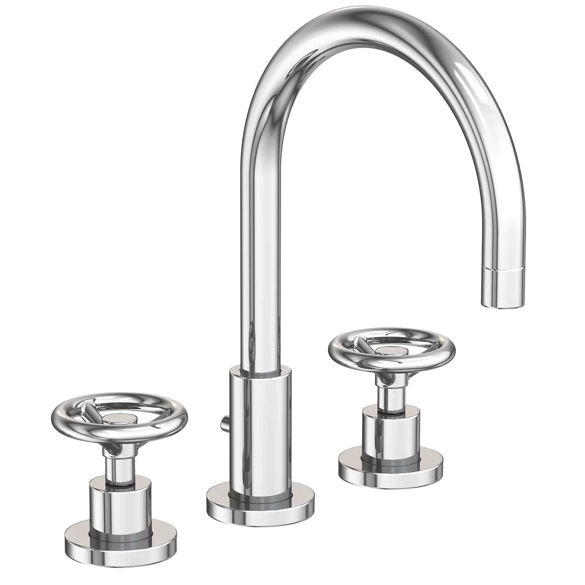 polished chrome lavatory faucet