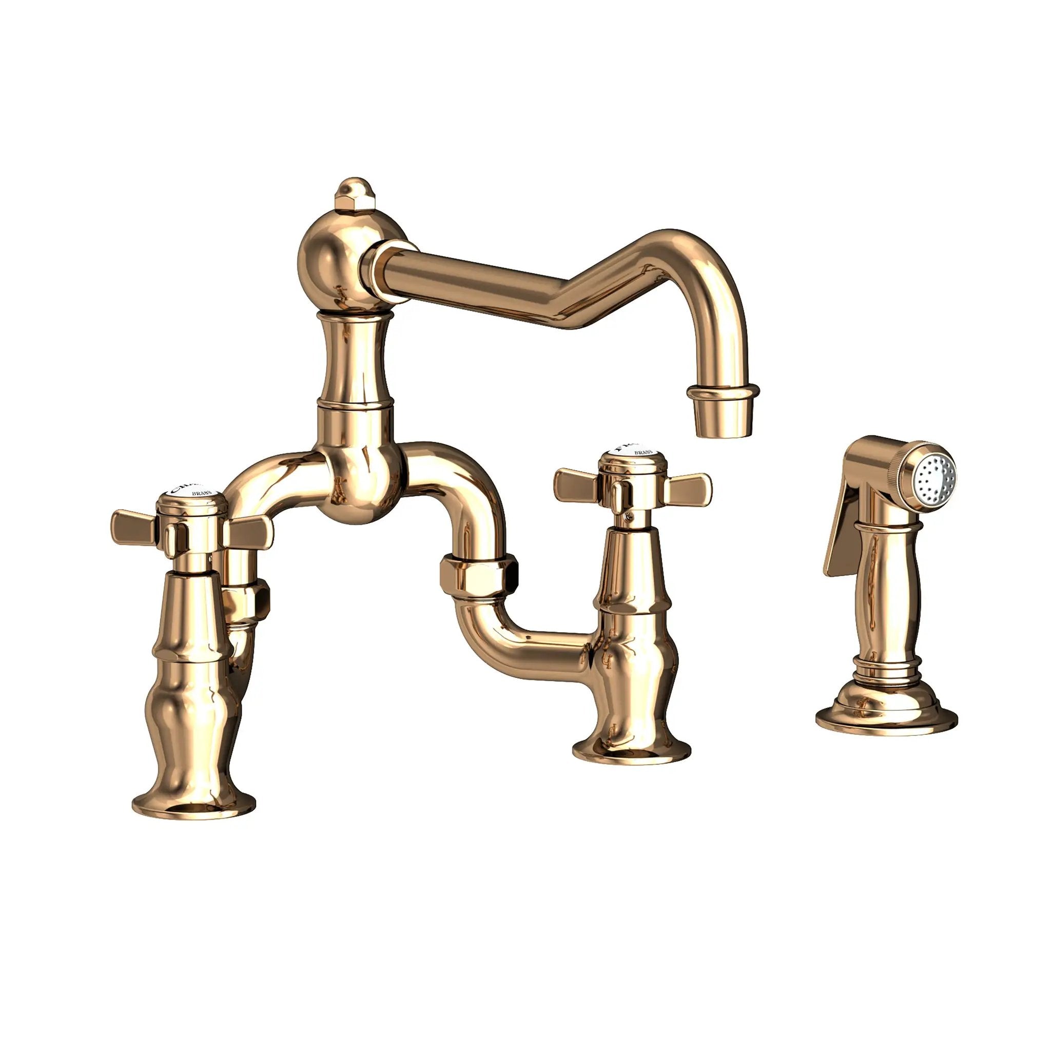 Newport Brass Fairfield Kitchen Bridge Faucet with Side Spray by Newport Brass