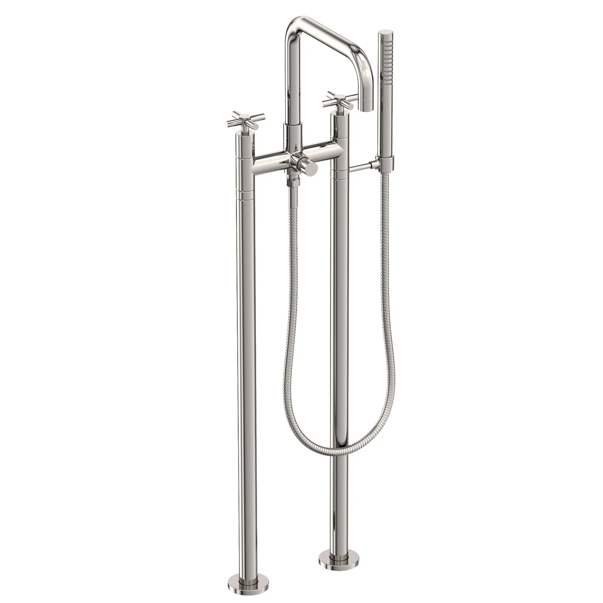 Newport Brass East Square Exposed Tub & Hand Shower Set w/Risers by Newport Brass