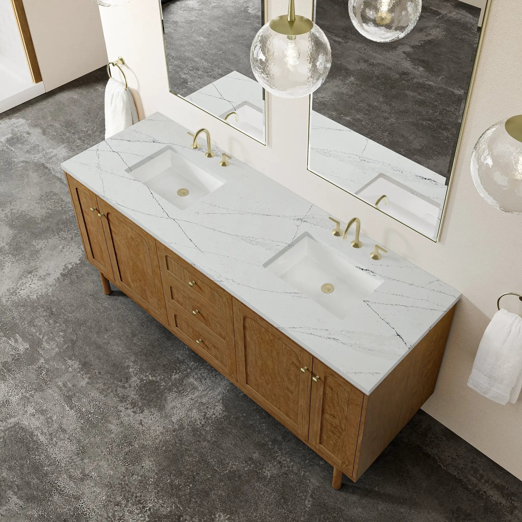 honey oak vanity