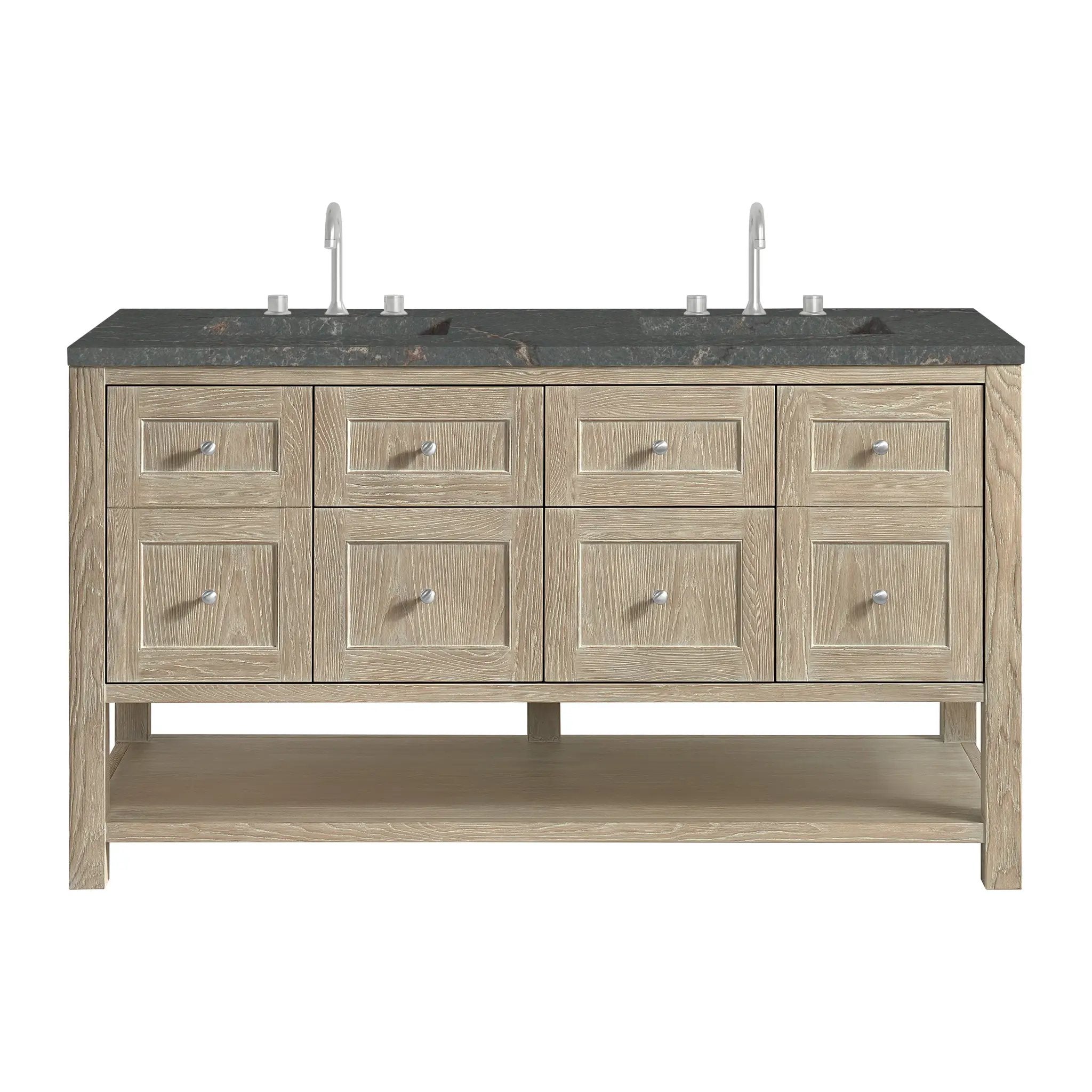 James Martin Breckenridge 60" Double Vanity Set - Whitewashed Oak by James Martin Vanities