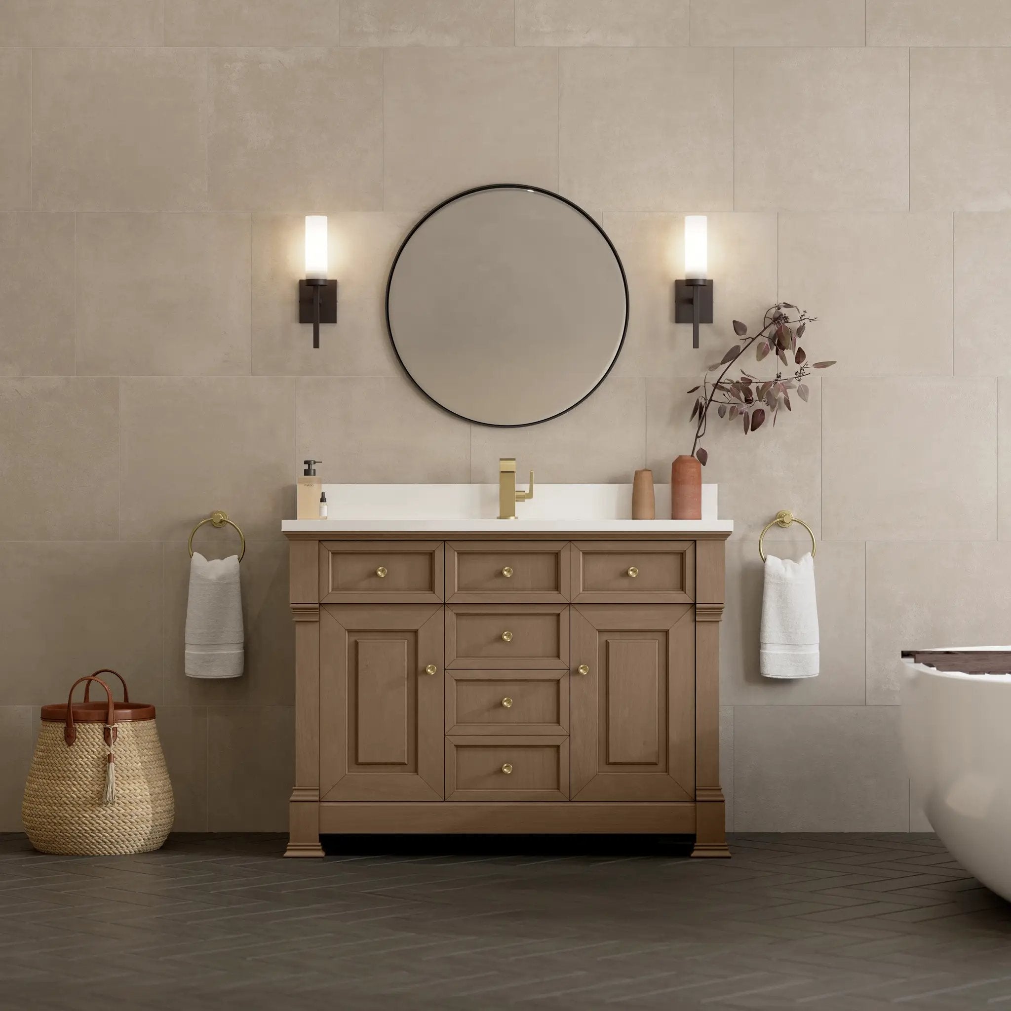 pecan vanity