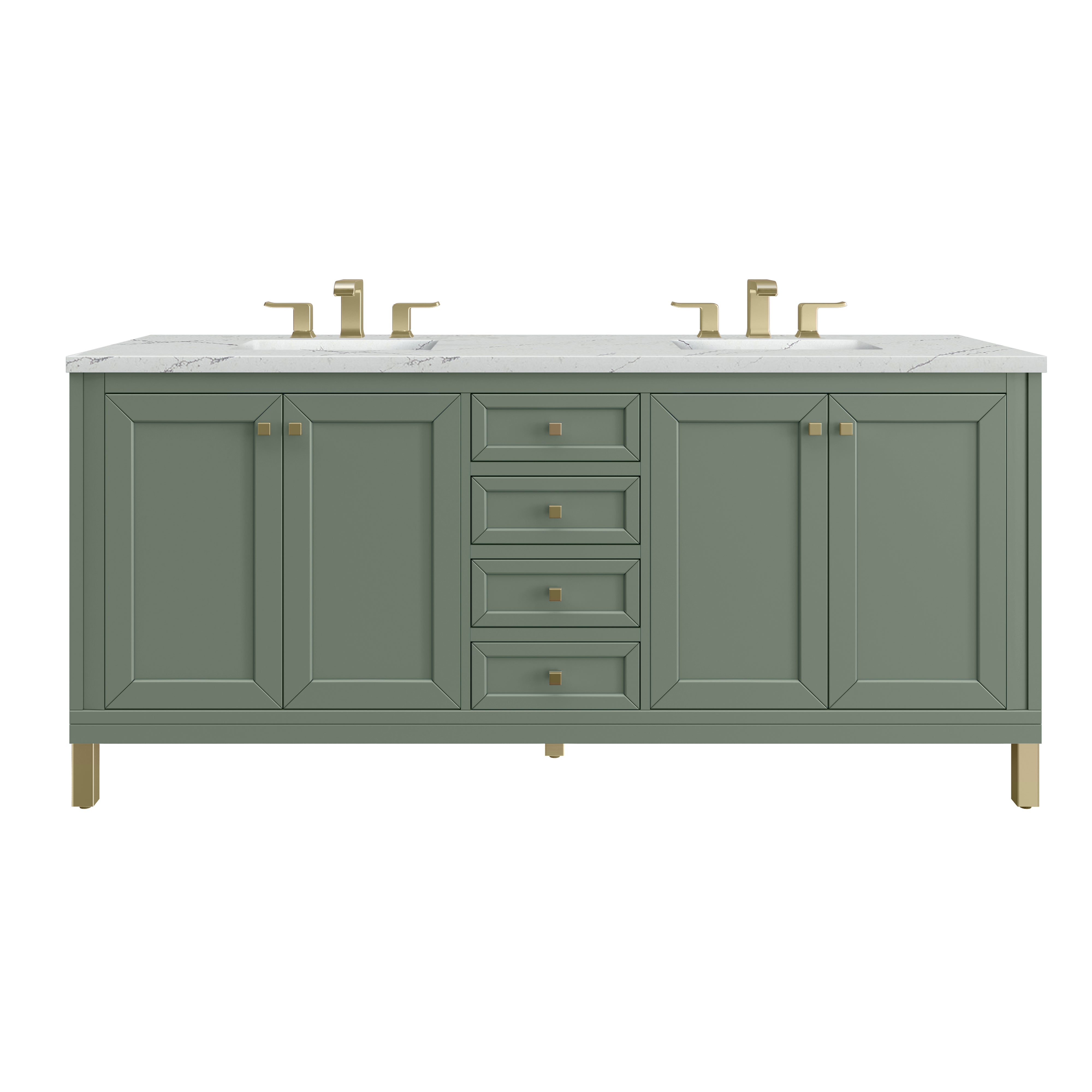 James Martin Vanities Chicago 72" Double Vanity - Smokey Celadon