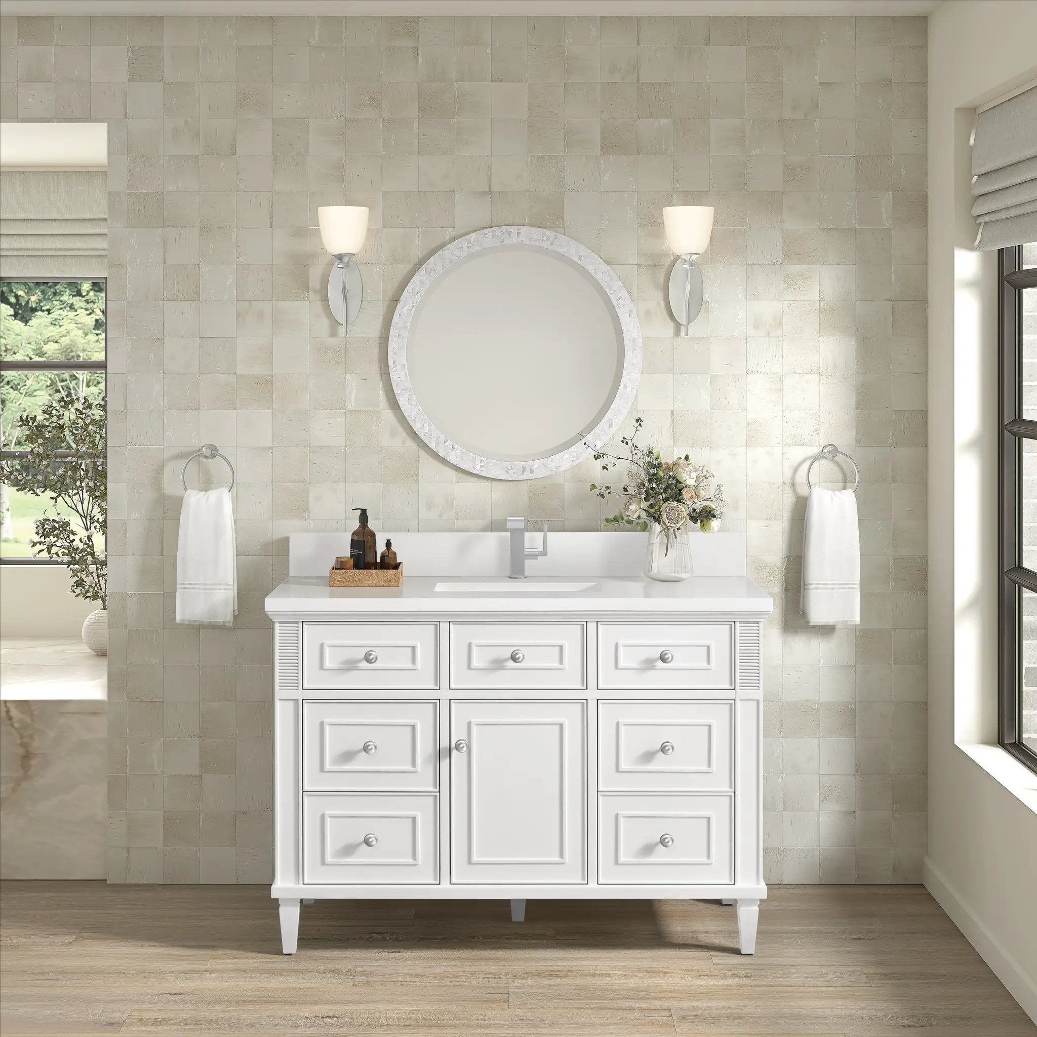 bright white vanity
