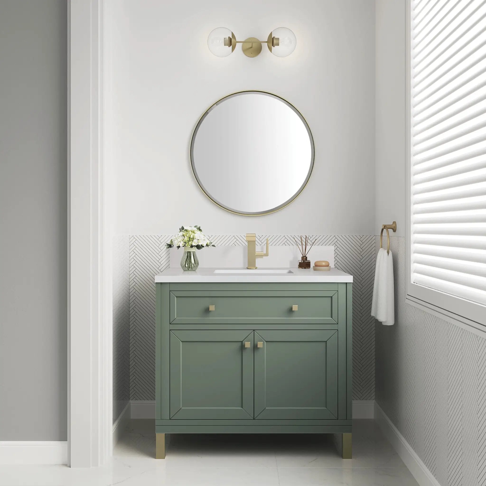 smokey celadon vanity