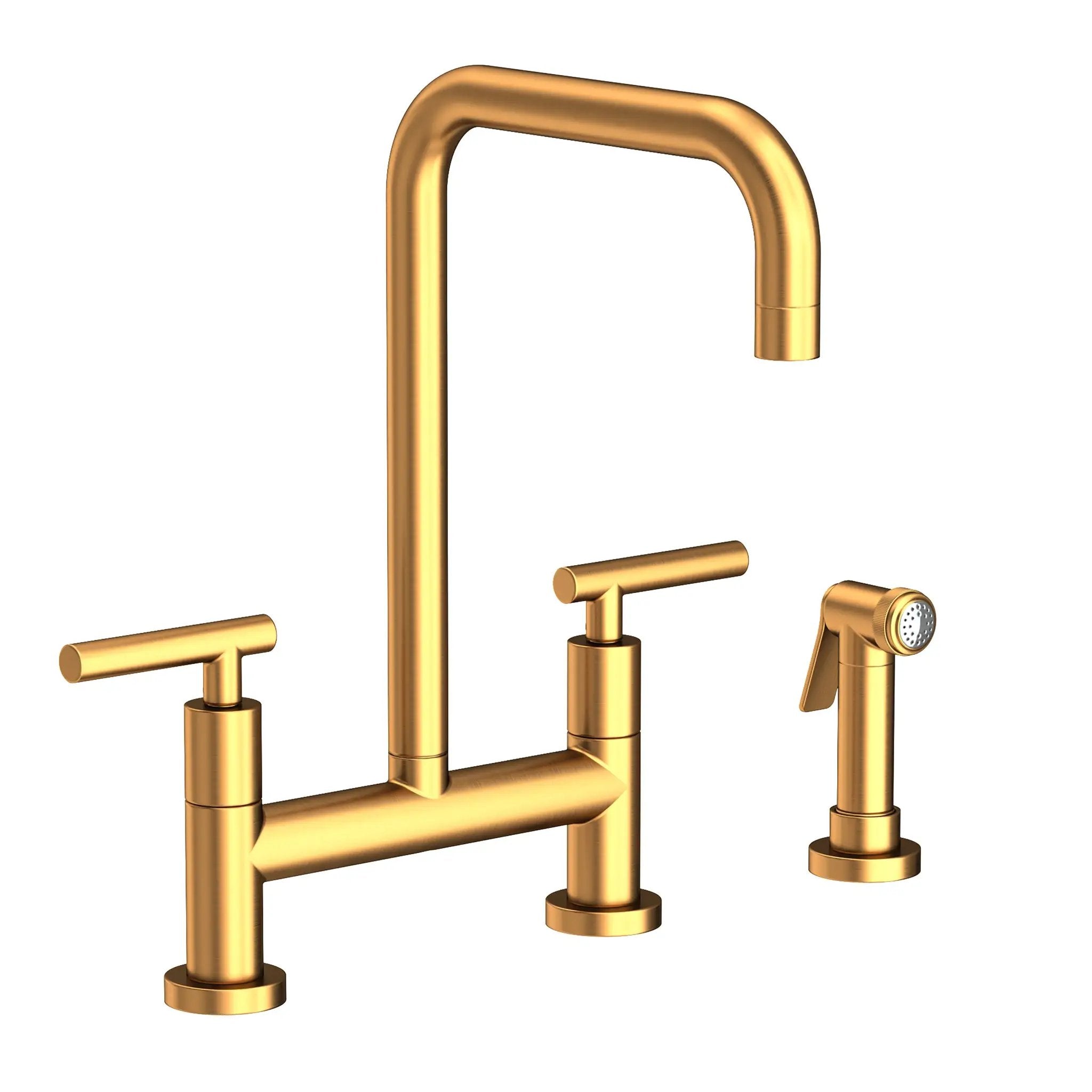Newport Brass East Square Kitchen Bridge Faucet with Side Spray by Newport Brass