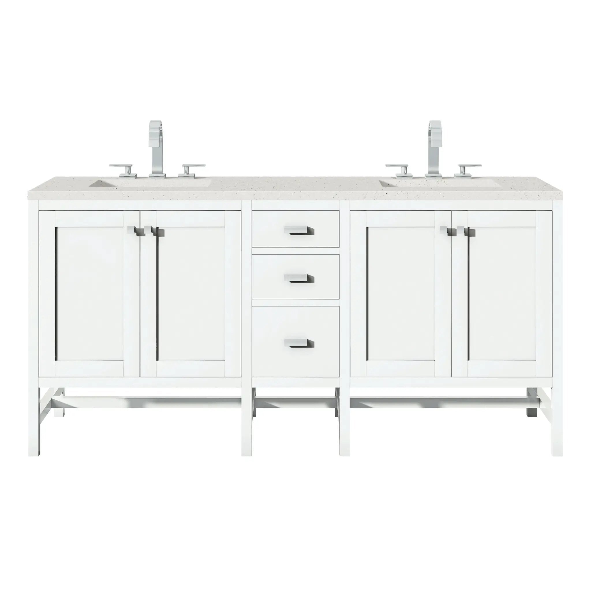 James Martin Addison 72" Double Vanity Set - Glossy White by James Martin Vanities
