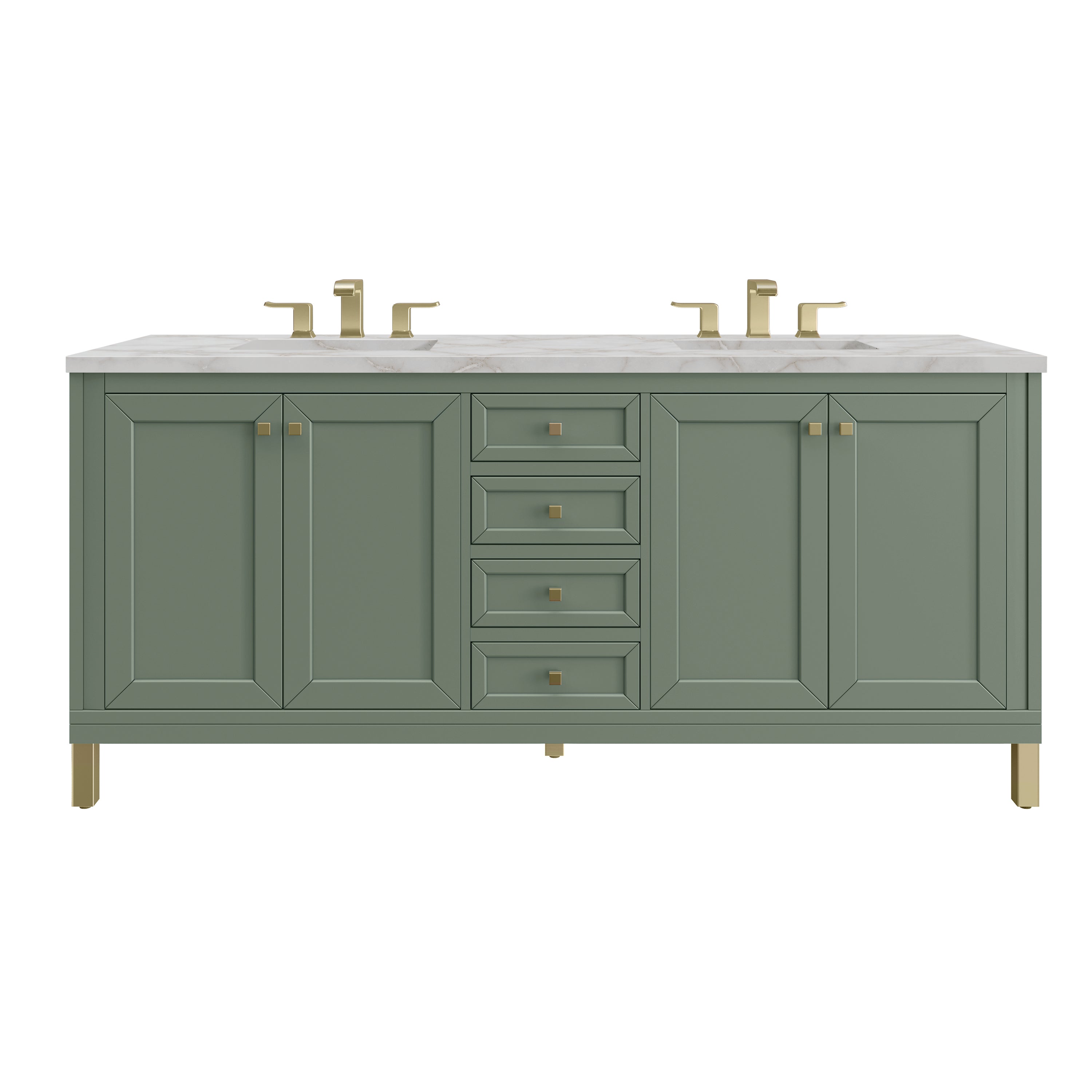 James Martin Vanities Chicago 72" Double Vanity - Smokey Celadon