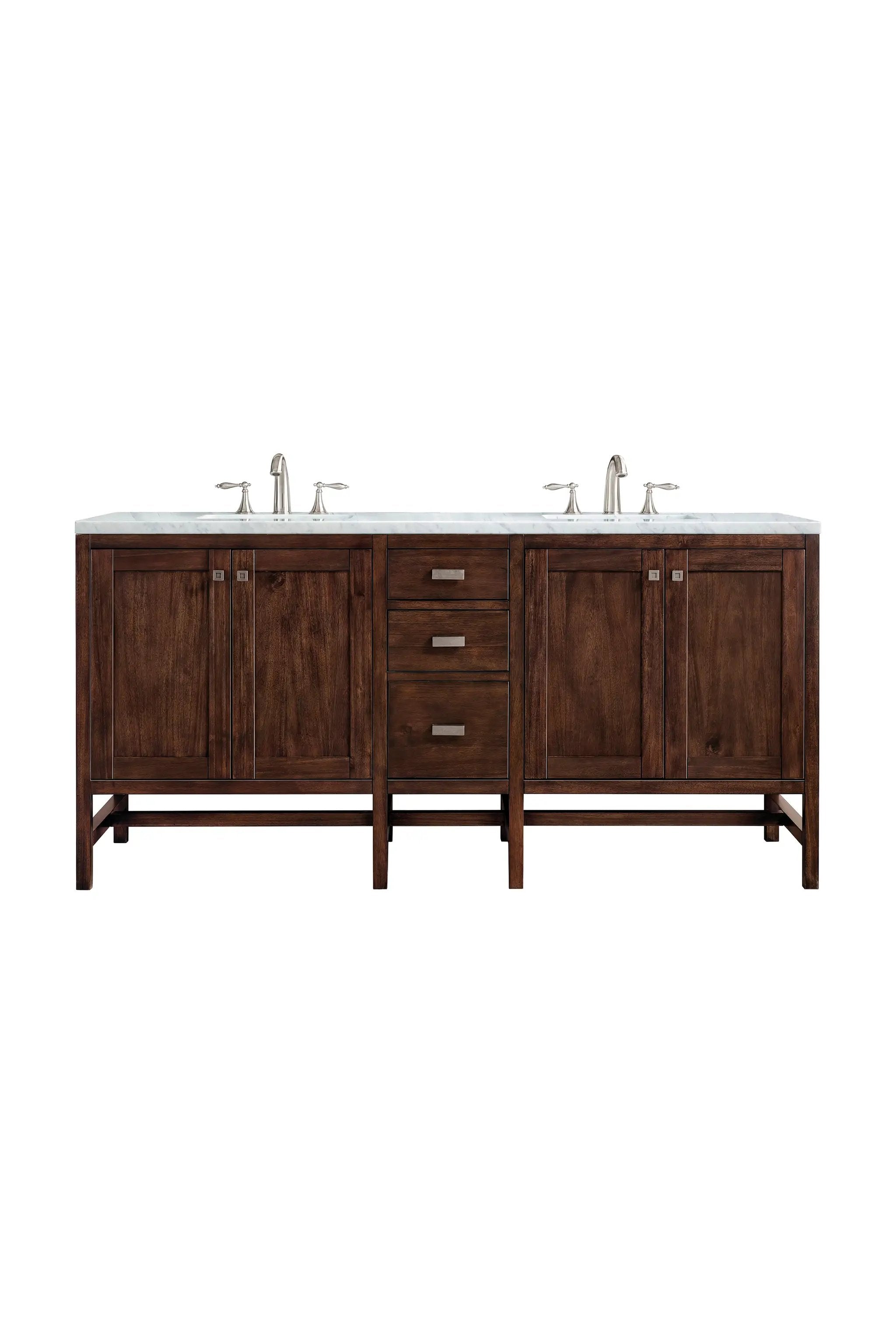 James Martin Addison 72" Double Vanity Set - Mid-Century Acacia by James Martin Vanities