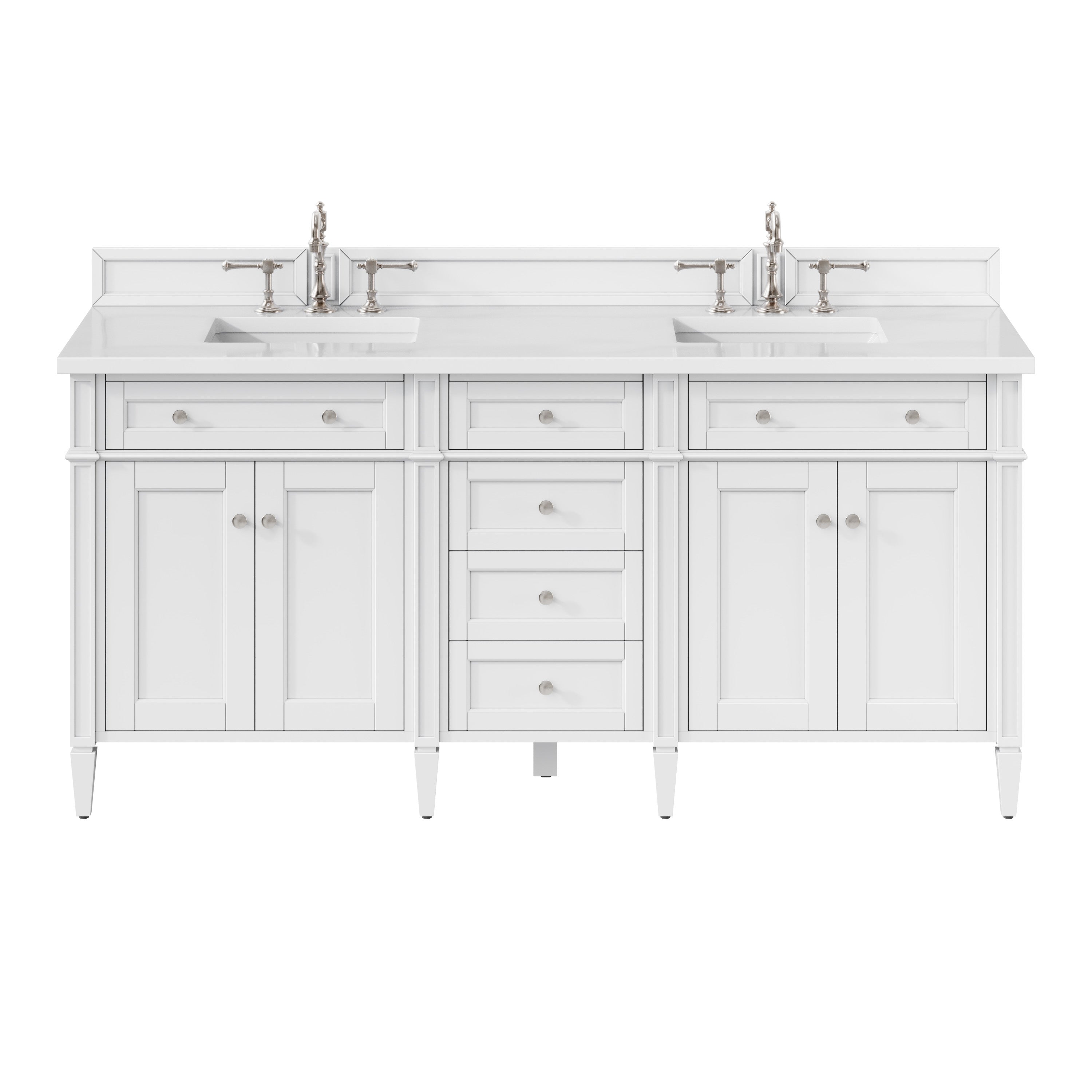 James Martin Vanities Brittany 72" Double Vanity - Bright White