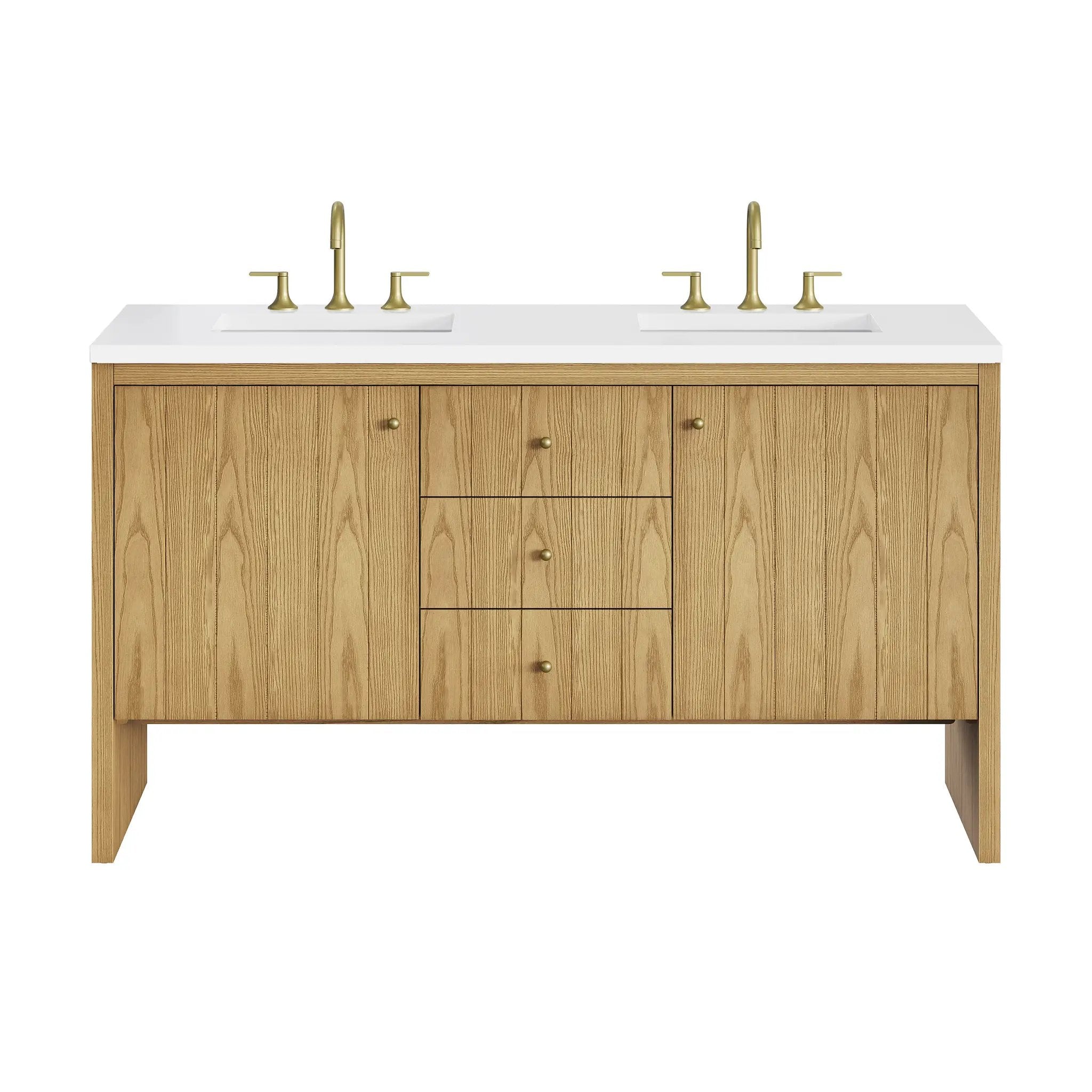 James Martin Hudson 60" Double Vanity Set - Light Natural Oak by James Martin Vanities