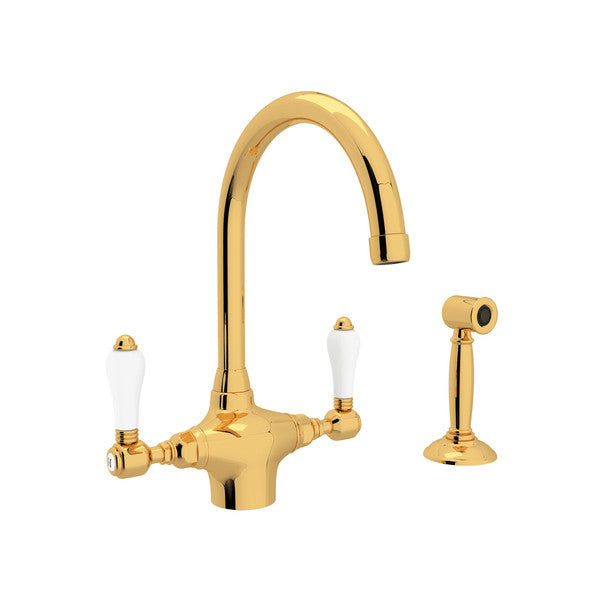 Rohl San Julio Two Handle Kitchen Faucet with Side Spray