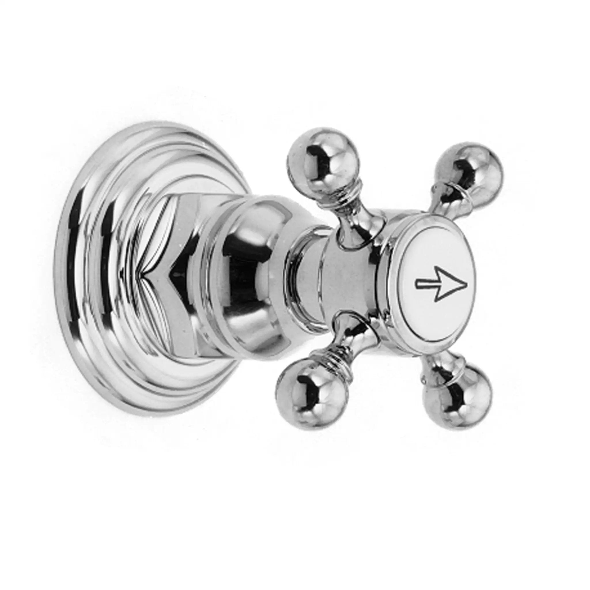 polished chrome flow control handle