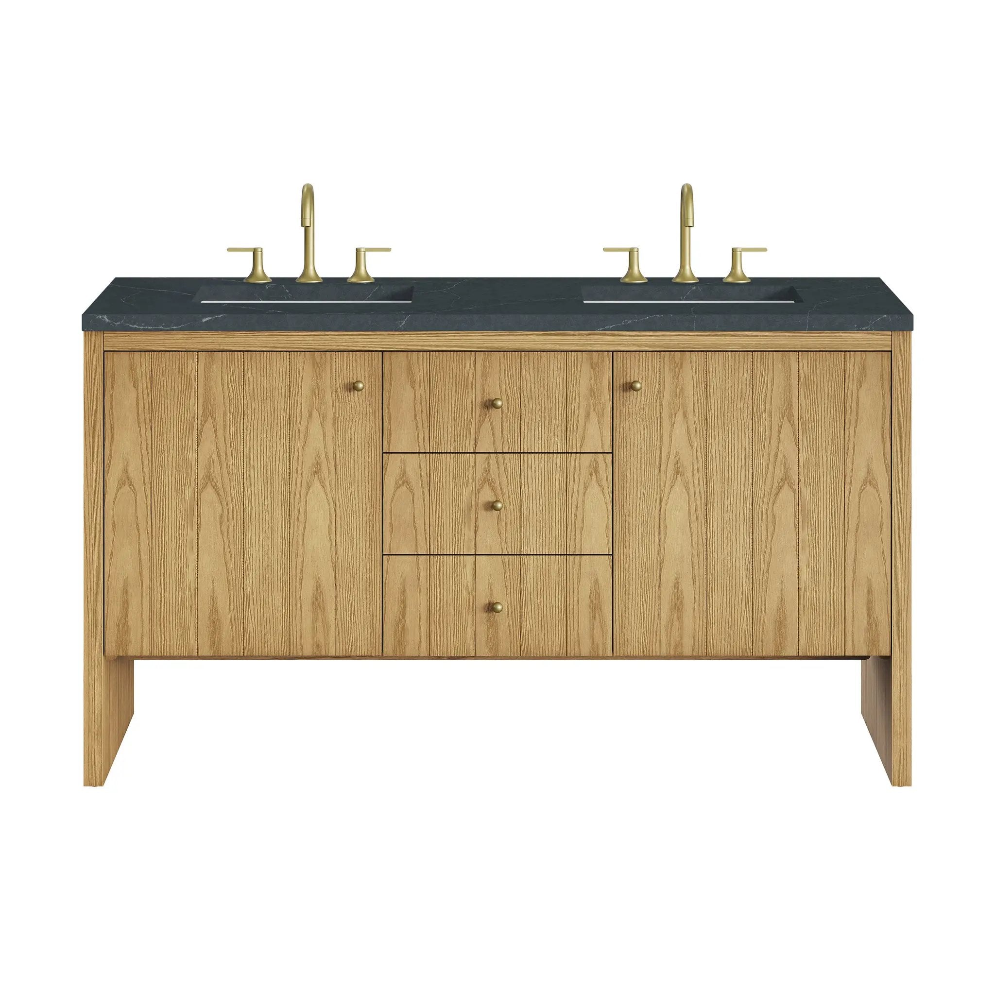 James Martin Hudson 60" Double Vanity Set - Light Natural Oak by James Martin Vanities