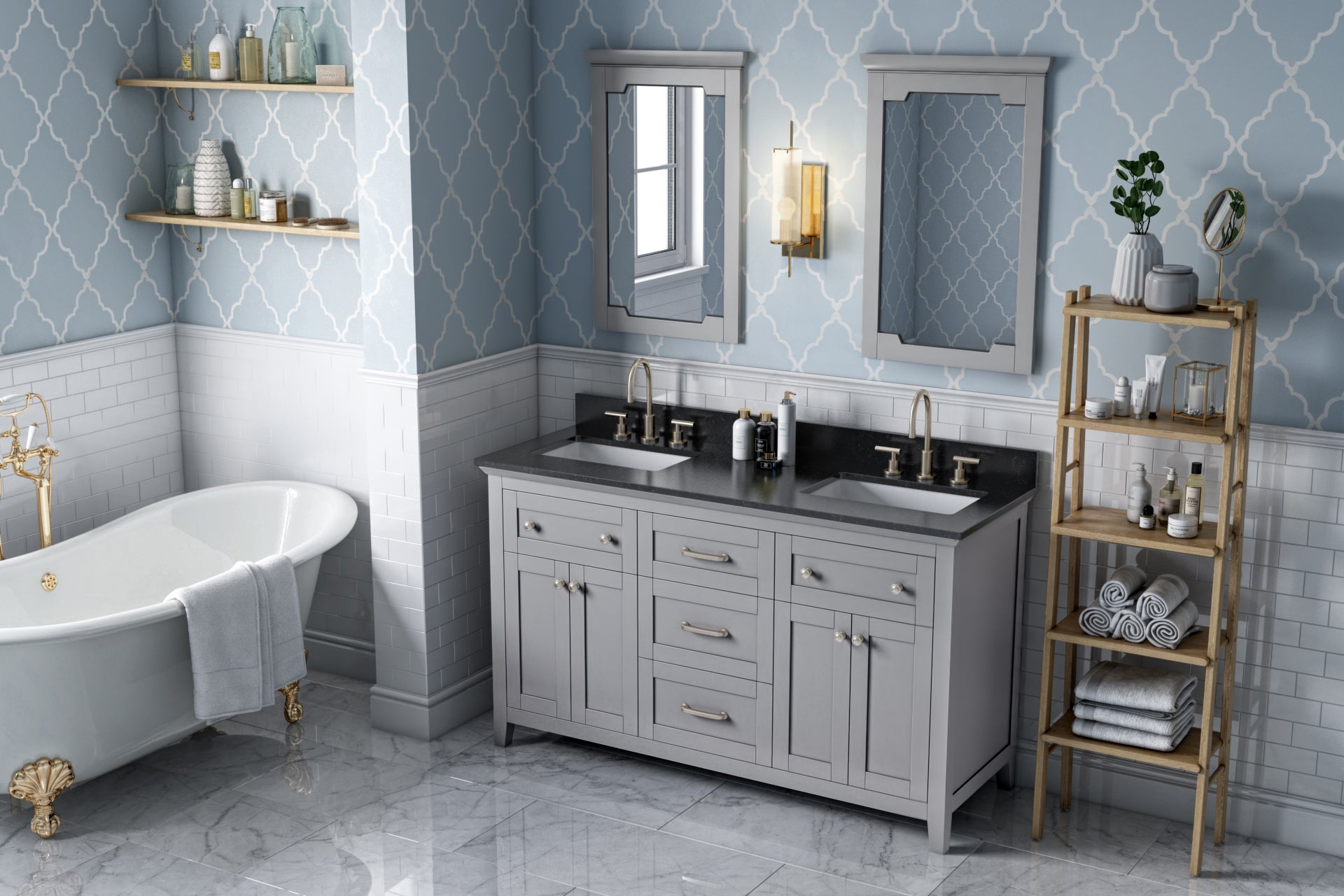 grey vanity