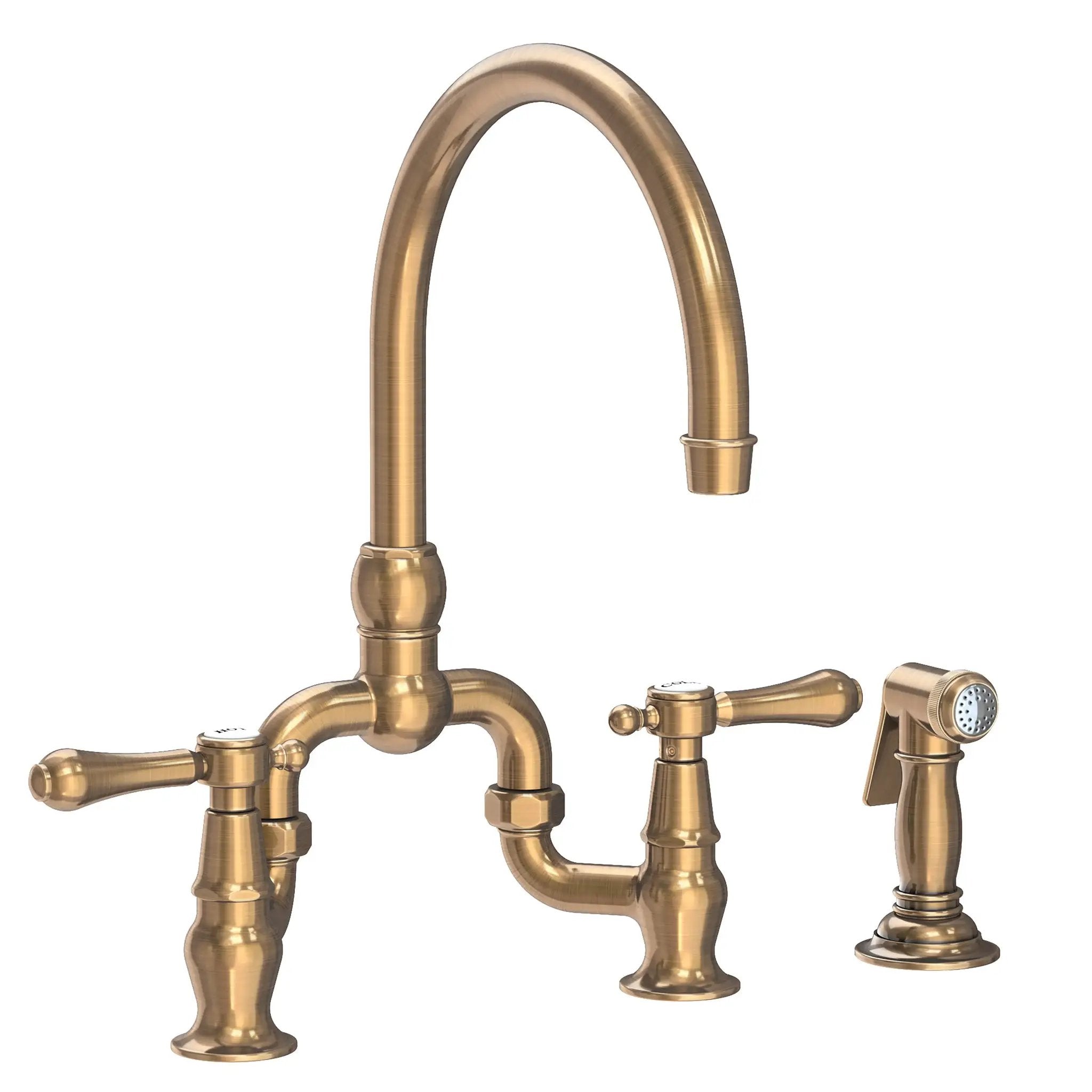 Newport Brass Chesterfield Kitchen Bridge Faucet with Side Spray by Newport Brass