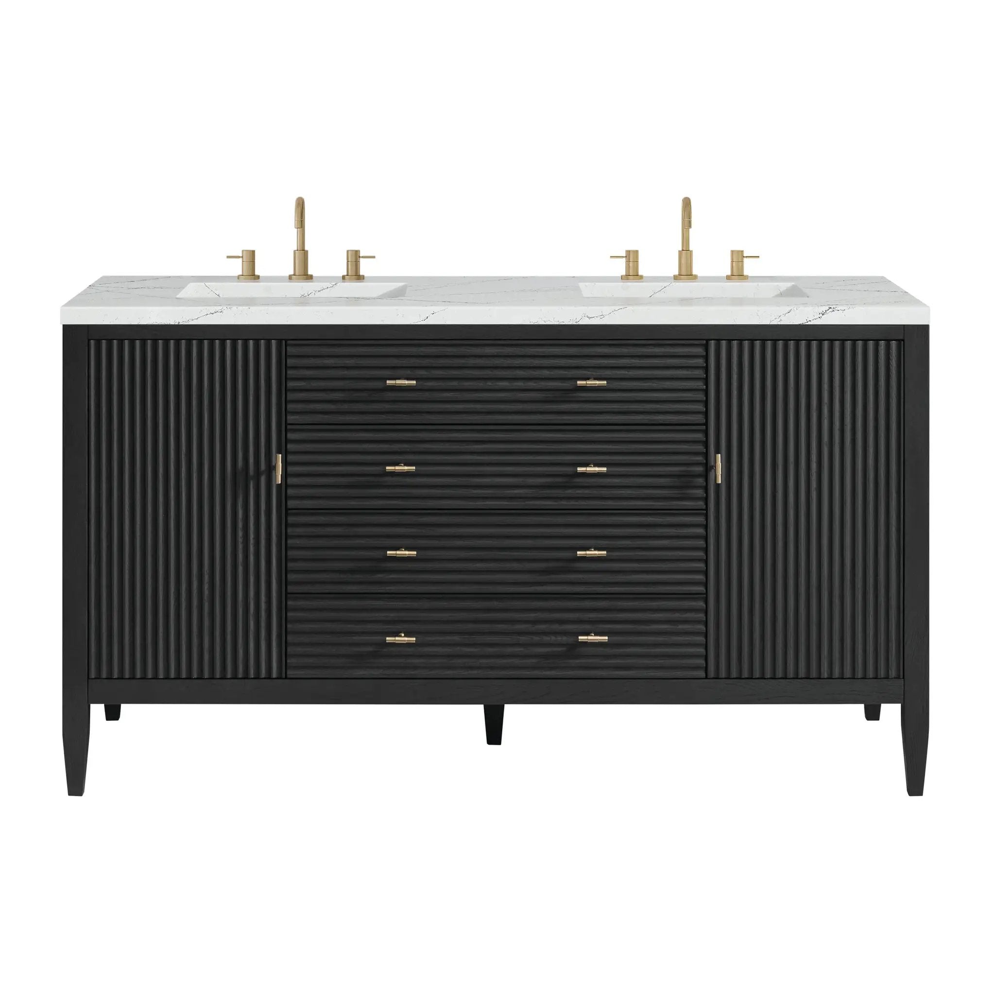 James Martin Myrrin 60" Double Vanity Set - Carbon Oak by James Martin Vanities