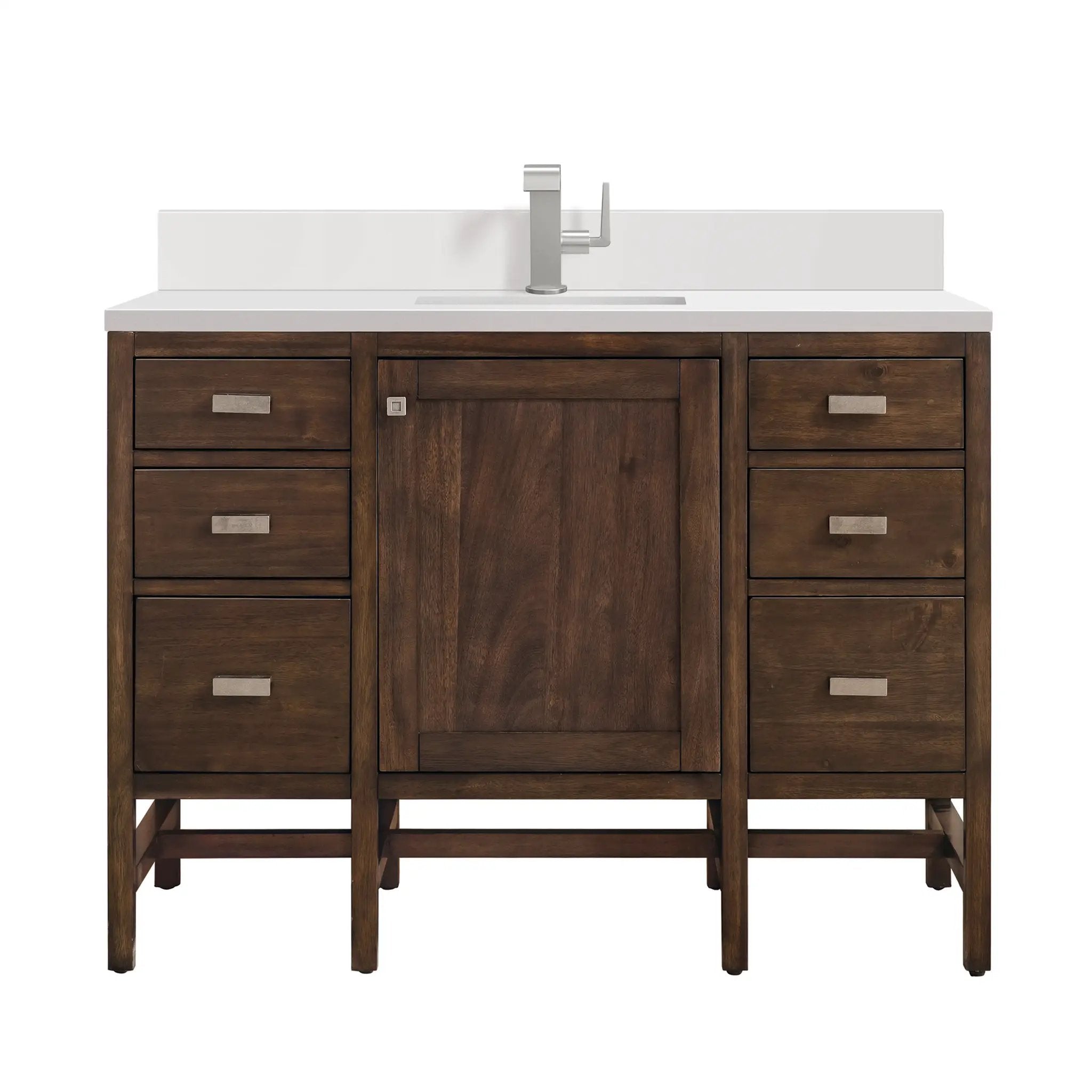 mid-century acacia vanity
