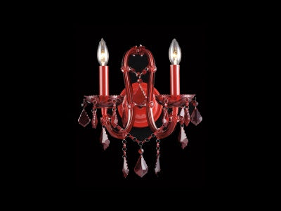 red crystal hanging chandelier