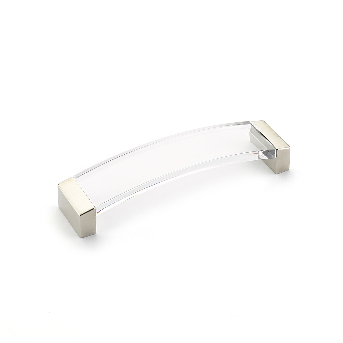 satin nickel/clear cabinet pull