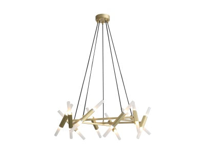 brushed brass hanging chandelier