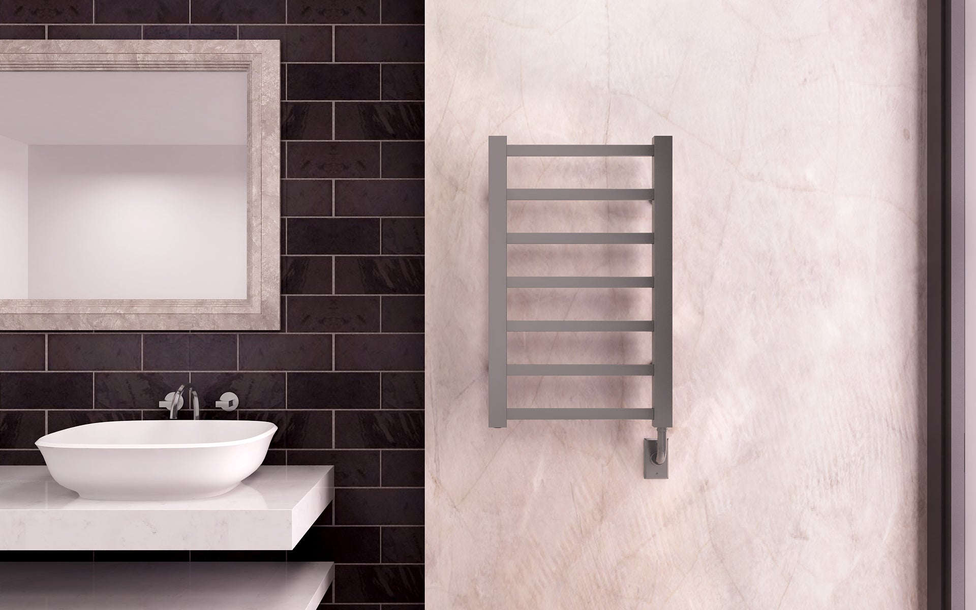 Brushed nickel towel Warmer