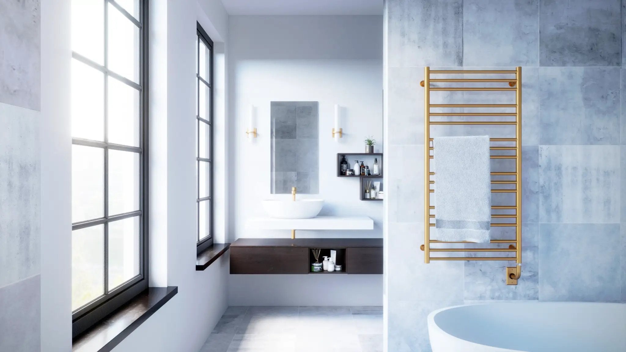 Polished nickel towel Warmer