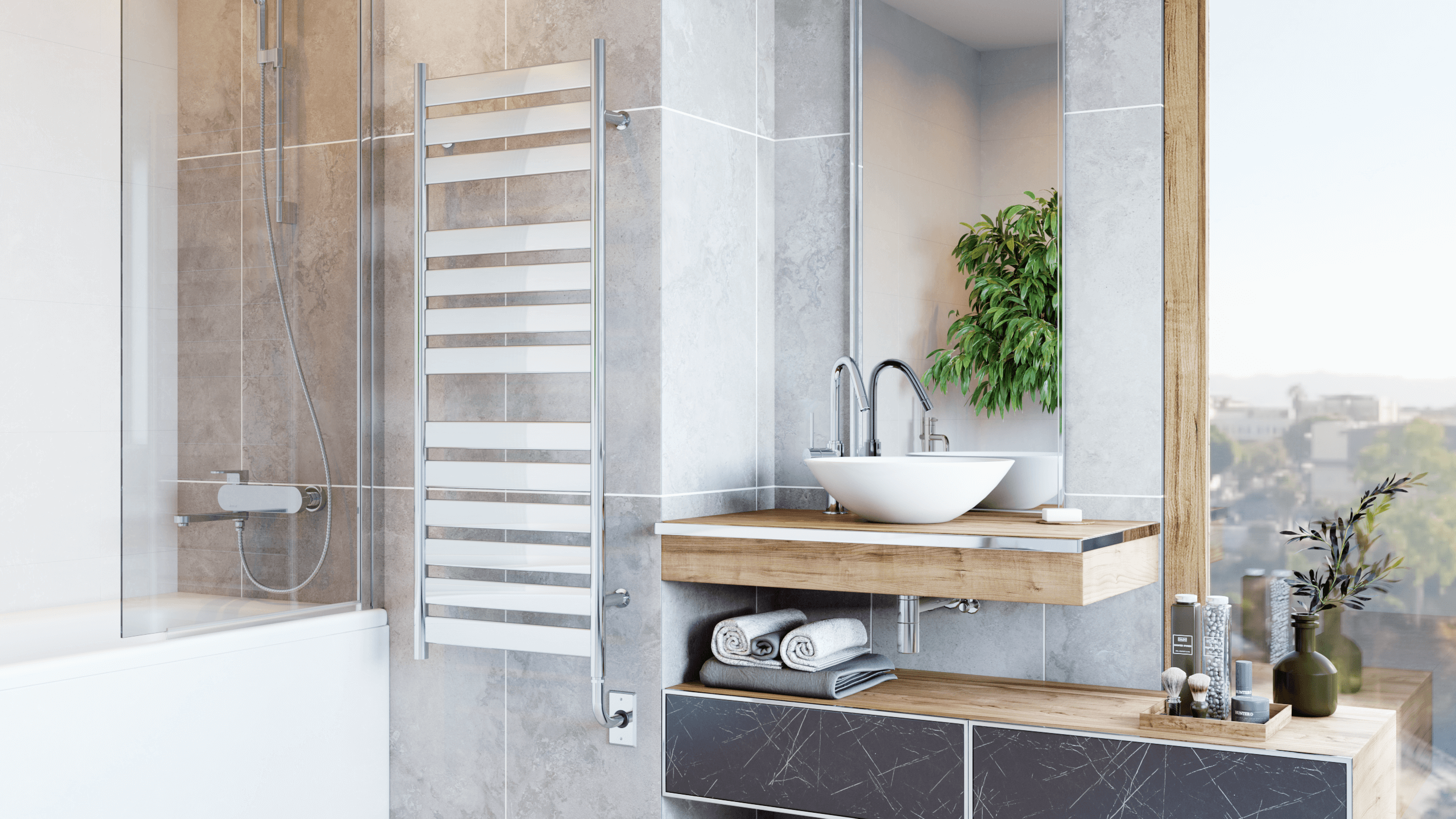 Chrome towel warmer